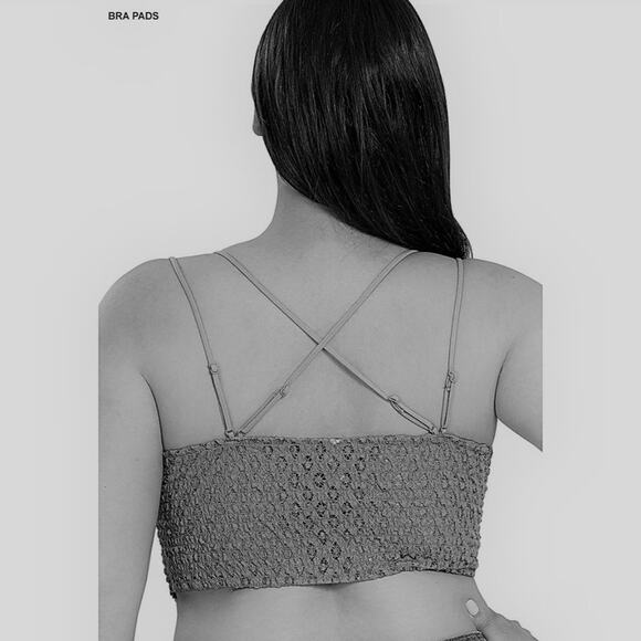 2X Burgundy Lace Bralette with Bra Pads Zenana double adjustable straps smocked - Picture 2 of 15